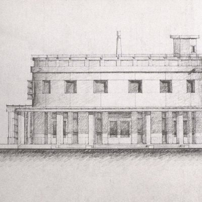 cistern s elevation pencil drawing